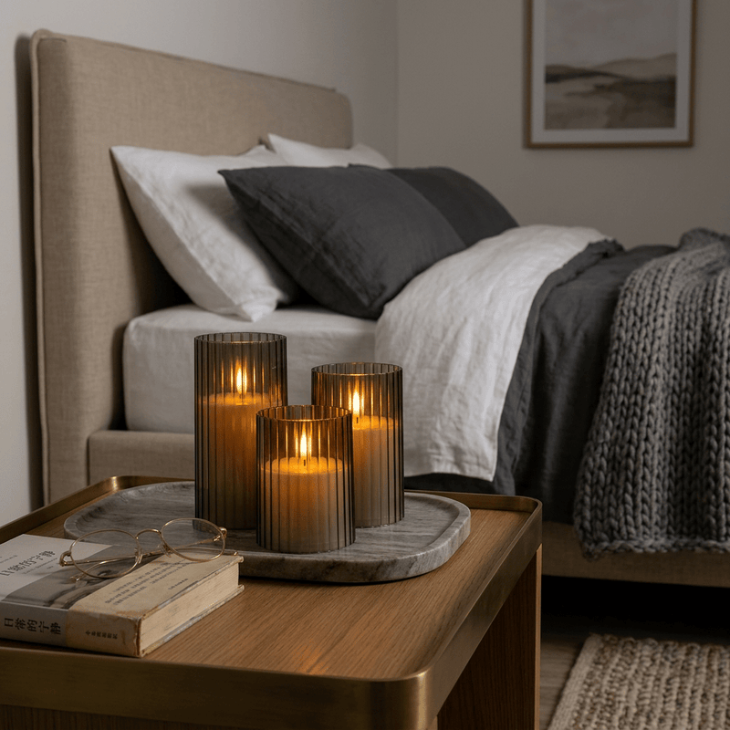 Lunovia LED Kerzen – Set von 3 Flackerfreien Dekokerzen