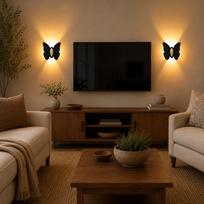 Lunavira Schmetterling Wandleuchte – Drahtloses LED mit Bewegungssensor