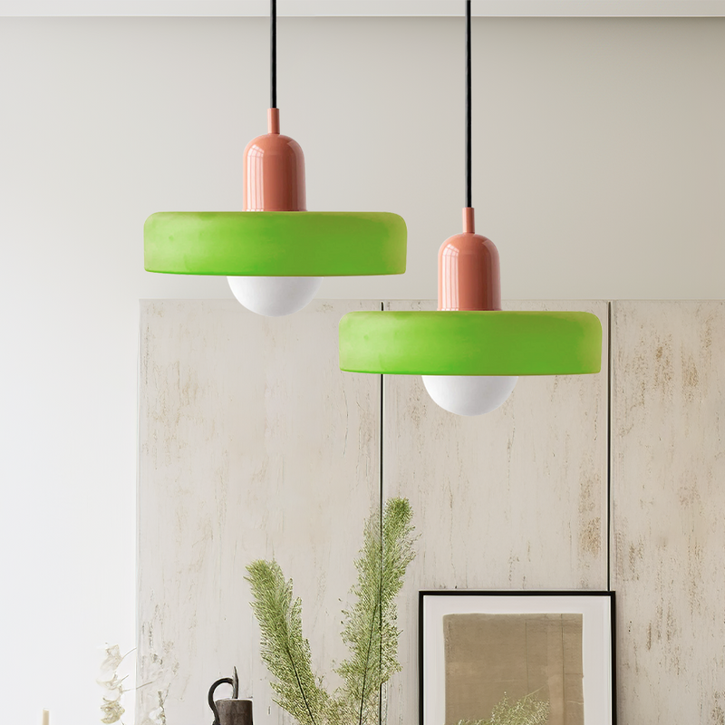 ColorLoop Pendelleuchte – Kunstzinnige Bauhaus-Hängelampe mit Warmlicht