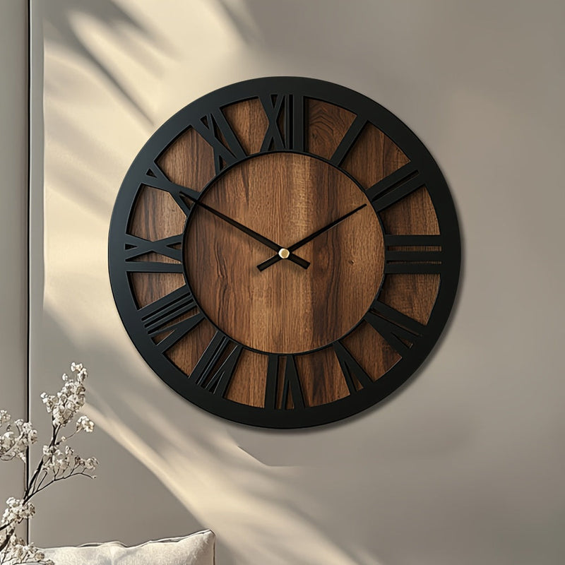 Norvella Holz Wanduhr – Runde Form mit zeitlosem Design