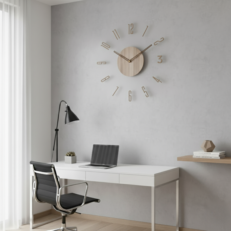 Avenora Wanduhr – Holzdesign mit stillem Quartz-Uhrwerk