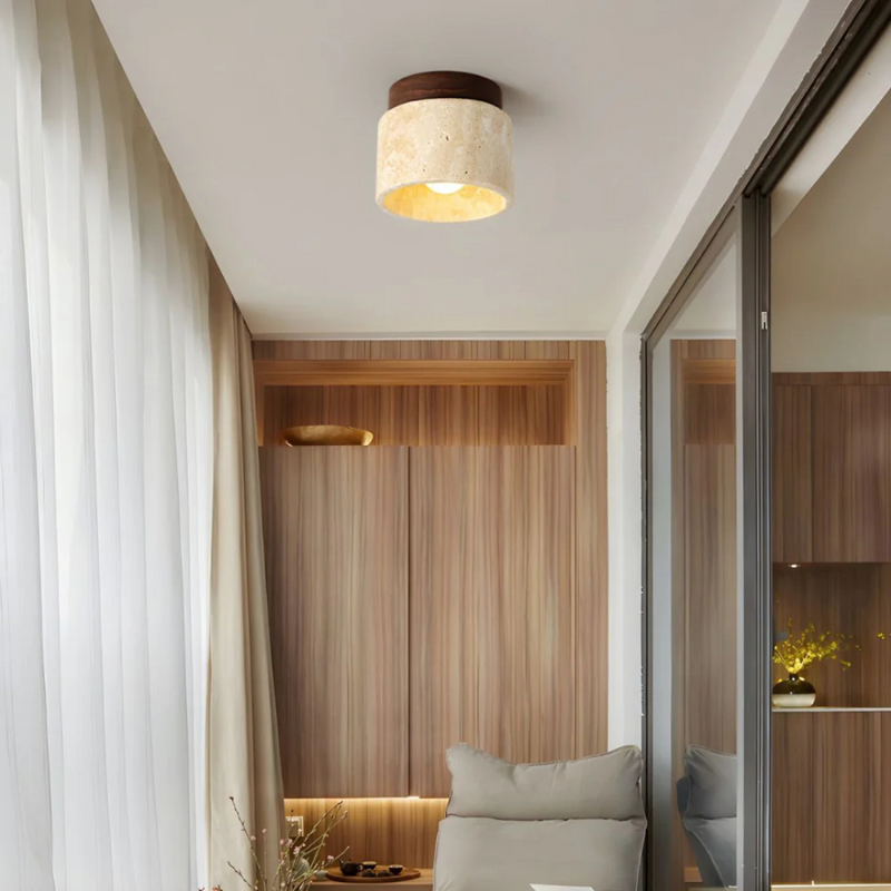 Vareston Deckenlampe – Zylindrisches Travertin-Design