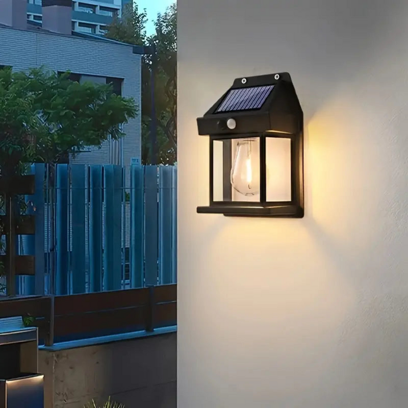 Elvessa Außenlampe – Solar LED mit Bewegungs- und Dämmerungssensor
