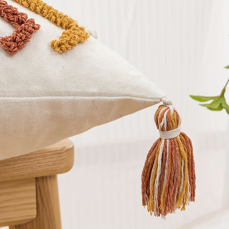 Zavelle Dekokissenbezug – Geometrisches Bohemian-Stickmuster