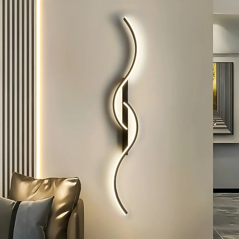 Moderne Gebogene LED-Wandlampe für Innen mit Stimmungsvollem Licht