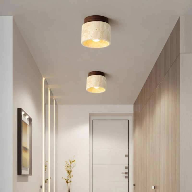 Vareston Deckenlampe – Zylindrisches Travertin-Design