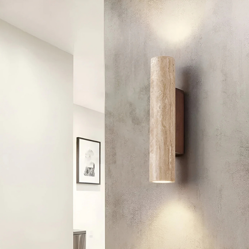 Orvessa Wandlampe – Travertin Wabi Sabi Design