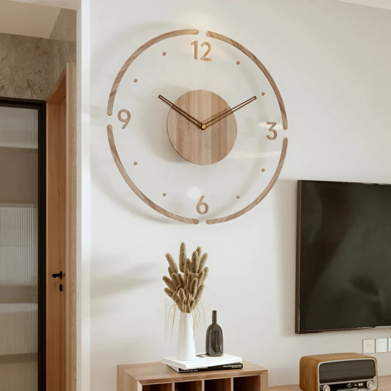 Avenora Wanduhr – Holzdesign mit stillem Quartz-Uhrwerk
