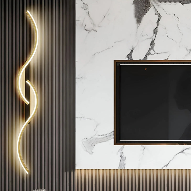 Moderne Gebogene LED-Wandlampe für Innen mit Stimmungsvollem Licht