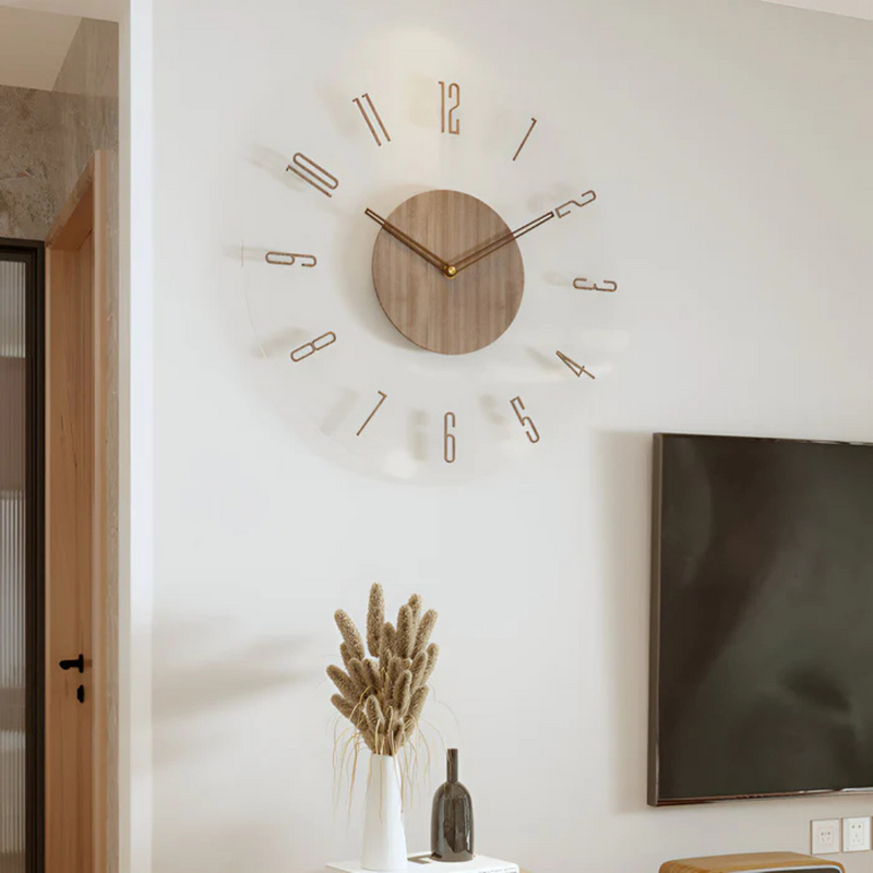 Avenora Wanduhr – Holzdesign mit stillem Quartz-Uhrwerk