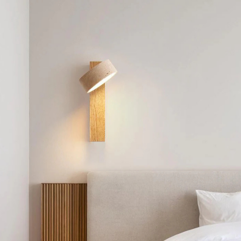 Fortiz Wandlampe – Travertin Design mit Warmem LED Licht