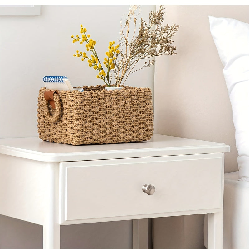 Brevana Boho-Stil Aufbewahrungskörbe – Set von 3 mit Griffen
