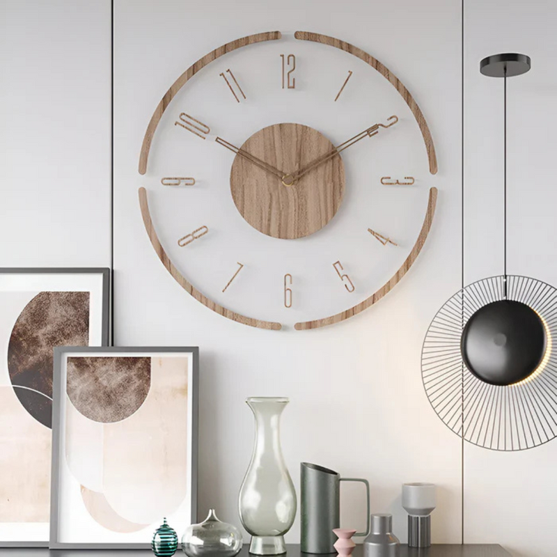 Avenora Wanduhr – Holzdesign mit stillem Quartz-Uhrwerk
