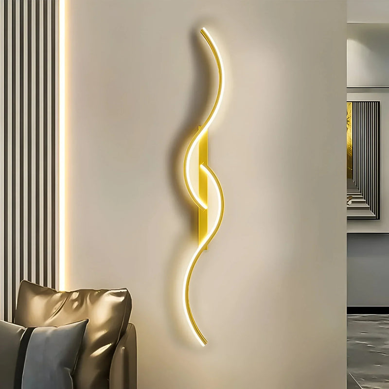 Moderne Gebogene LED-Wandlampe für Innen mit Stimmungsvollem Licht