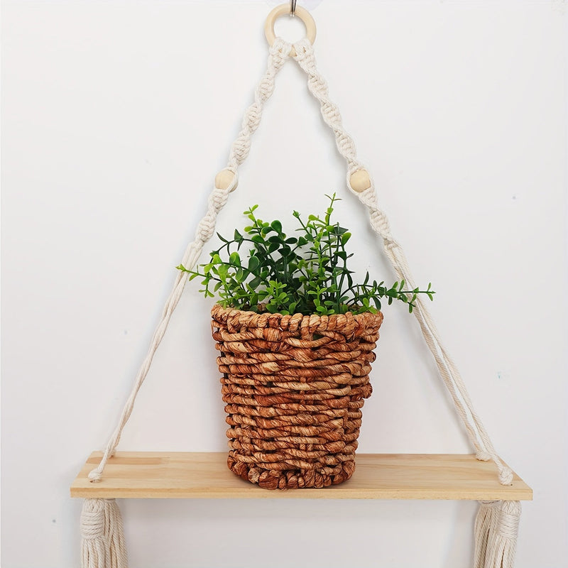 Lunessa Wandregal – Boho Holzregal mit dekorativen Quasten