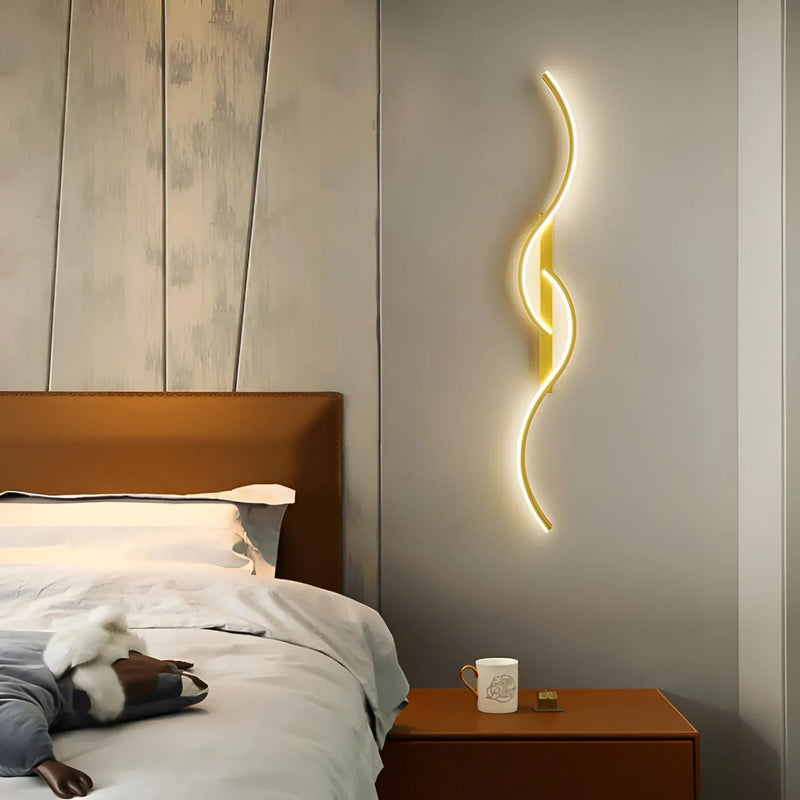 Moderne Gebogene LED-Wandlampe für Innen mit Stimmungsvollem Licht