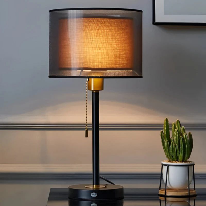 Vintage Tischlampe mit Doppelschirm für warmes, stimmungsvolles Licht LED