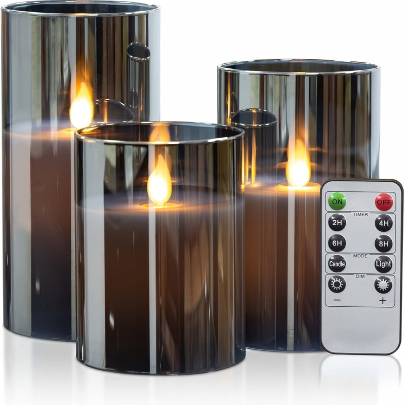 Lunavelle LED Kerzen – Set von 3 mit Realistischem Flackerlicht und Timer