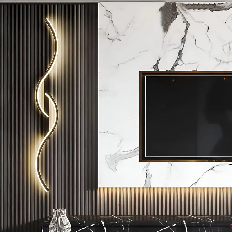 Moderne Gebogene LED-Wandlampe für Innen mit Stimmungsvollem Licht
