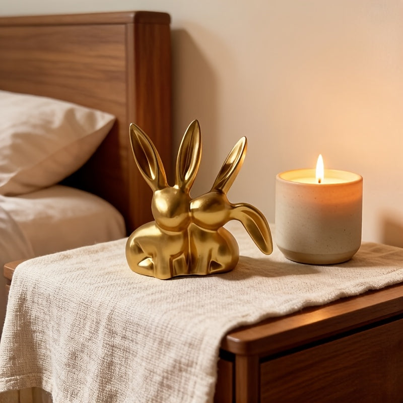 Averelle Kaninchenfigur – Goldfarbige Skulptur