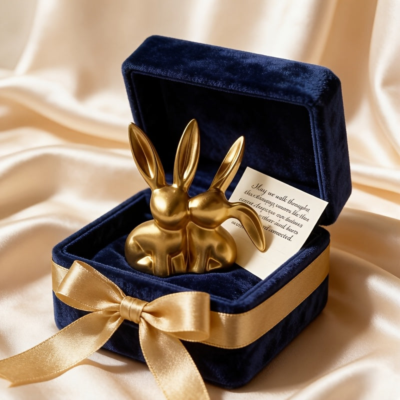 Averelle Kaninchenfigur – Goldfarbige Skulptur