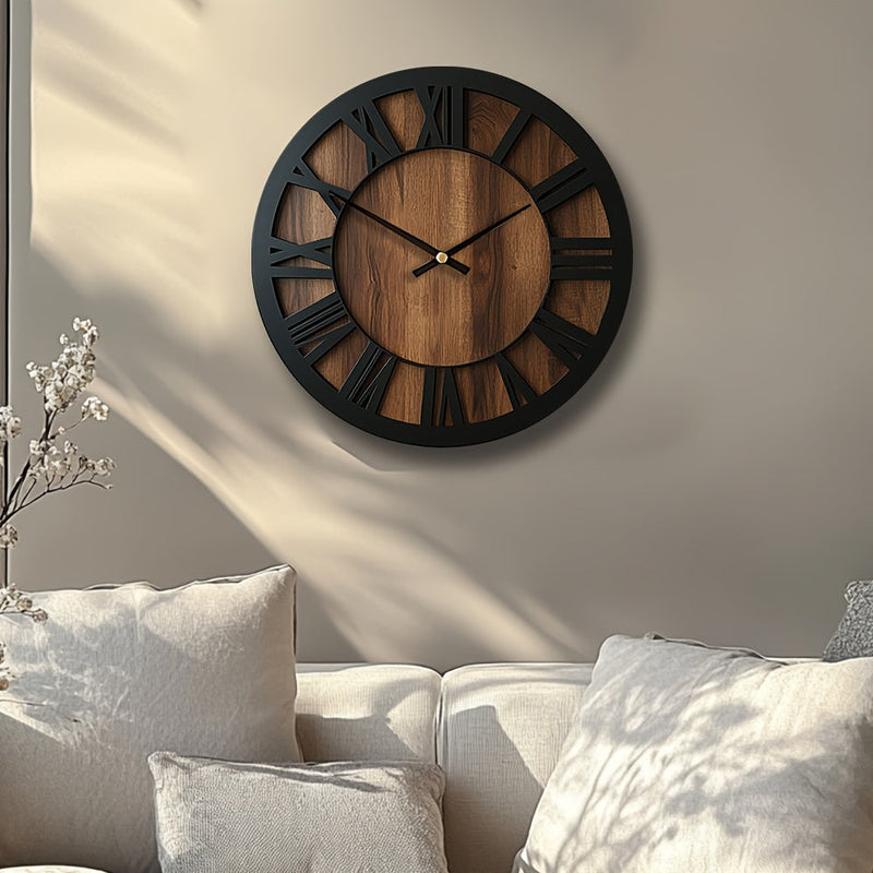 Norvella Holz Wanduhr – Runde Form mit zeitlosem Design