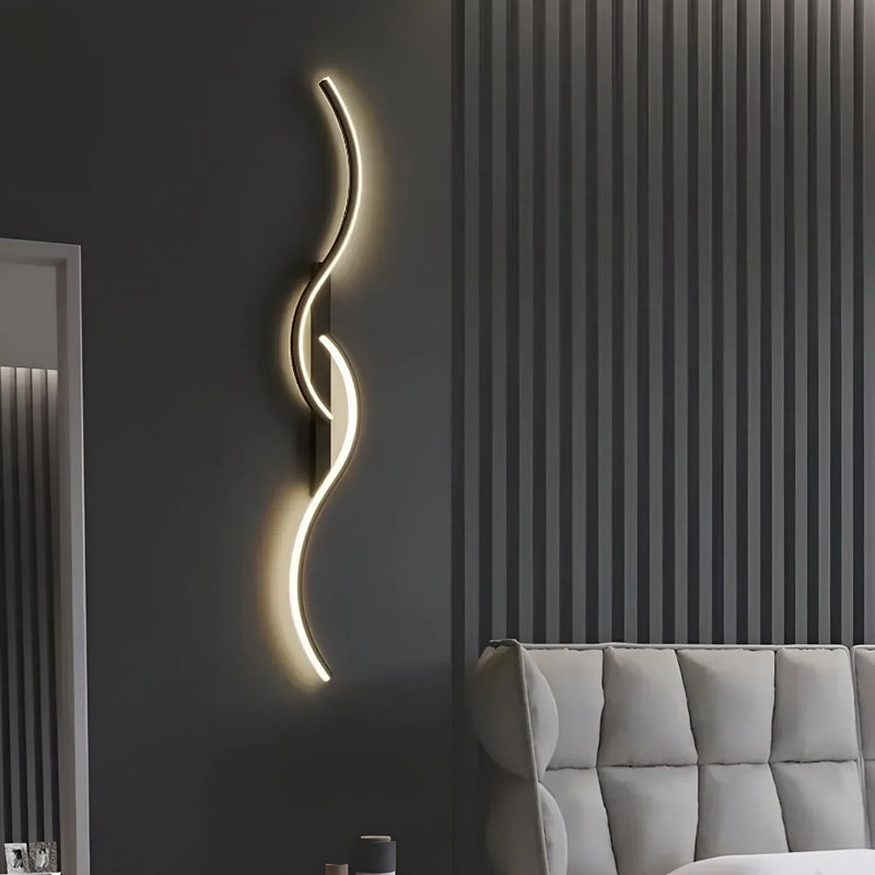 Moderne Gebogene LED-Wandlampe für Innen mit Stimmungsvollem Licht