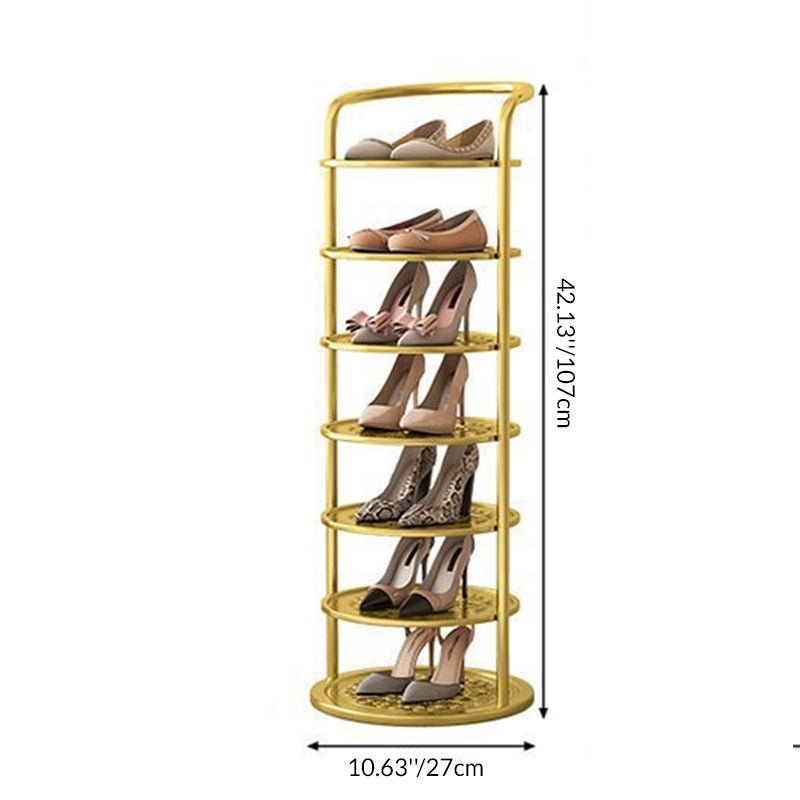 Rondelva Schuhregal – Rundes Metalldesign mit 5 bis 8 Etagen