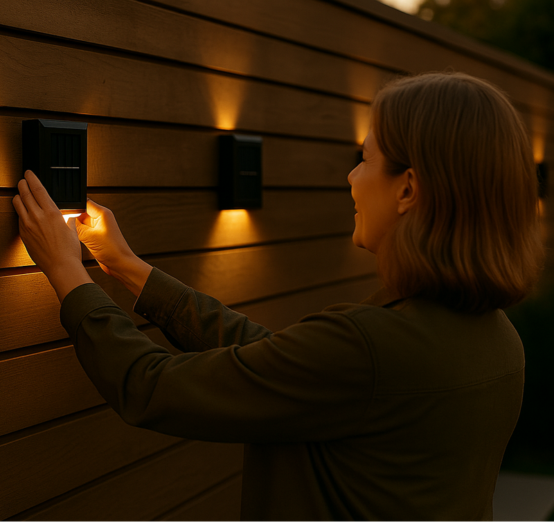 Solvane Solar LED Außenlampe – Modernes Design mit Automatischem Sensor
