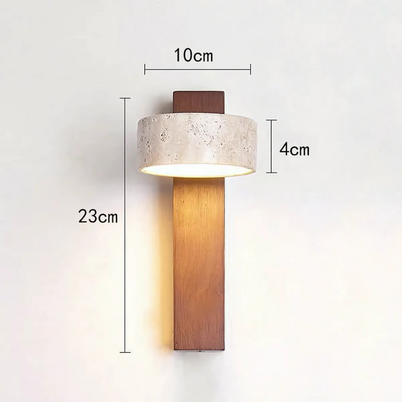 Fortiz Wandlampe – Travertin Design mit Warmem LED Licht