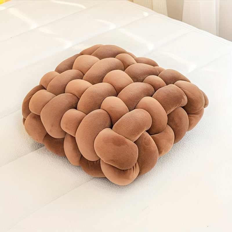 Zaviro Dekokissen – Rundes Knoten-Design mit weichem Plüsch