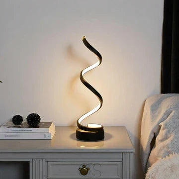 Viresta Tischlampe – Spiralformiges Metalldesign mit Warmlicht