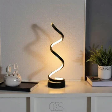 Viresta Tischlampe – Spiralformiges Metalldesign mit Warmlicht