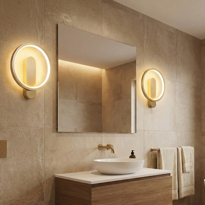 Varelia Mondwandlampe – Rundes Design mit Drei Lichtfarben
