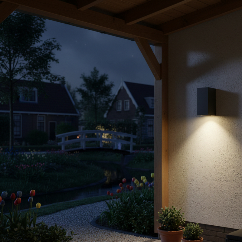 Zavella Schwarz Außenwandleuchte – Warmes LED-Licht