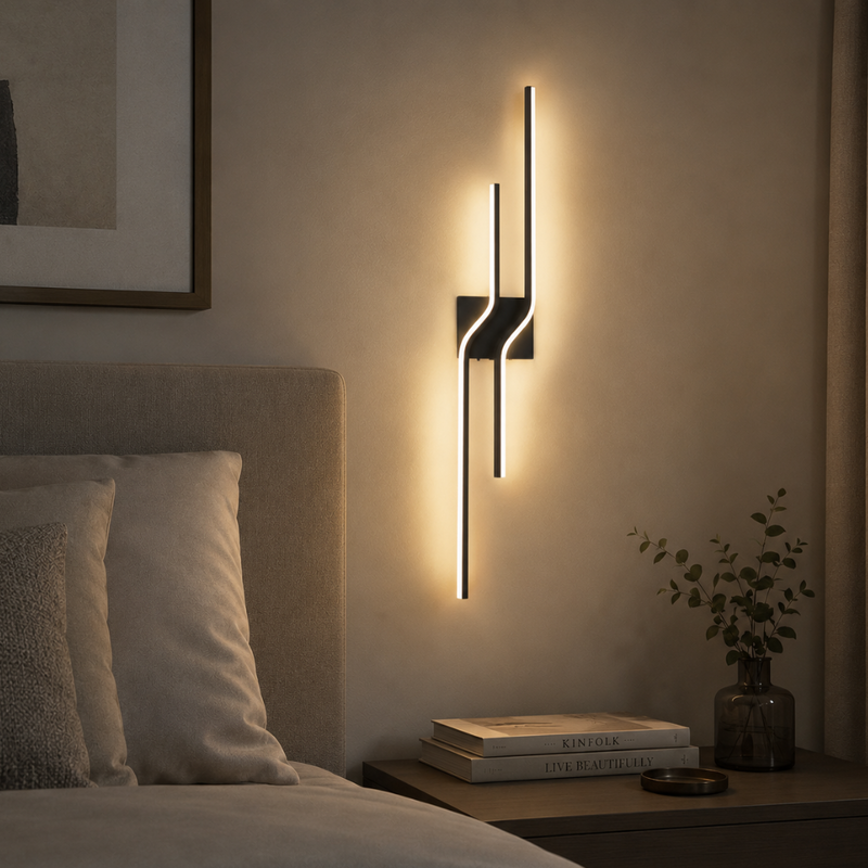 Zavella Lineare LED Wandlampe – Schwarzes Design für Moderne Innenräume