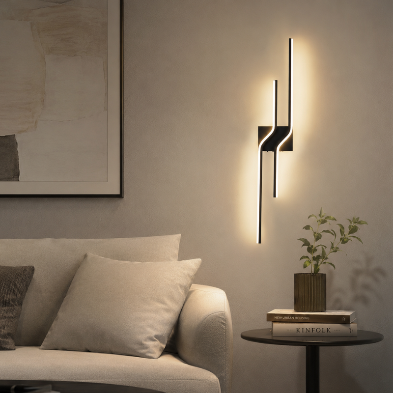 Zavella Lineare LED Wandlampe – Schwarzes Design für Moderne Innenräume