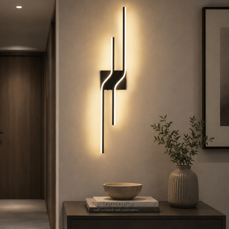 Zavella Lineare LED Wandlampe – Schwarzes Design für Moderne Innenräume