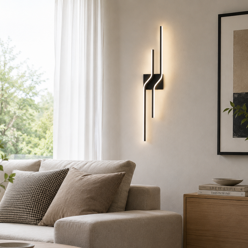 Zavella Lineare LED Wandlampe – Schwarzes Design für Moderne Innenräume