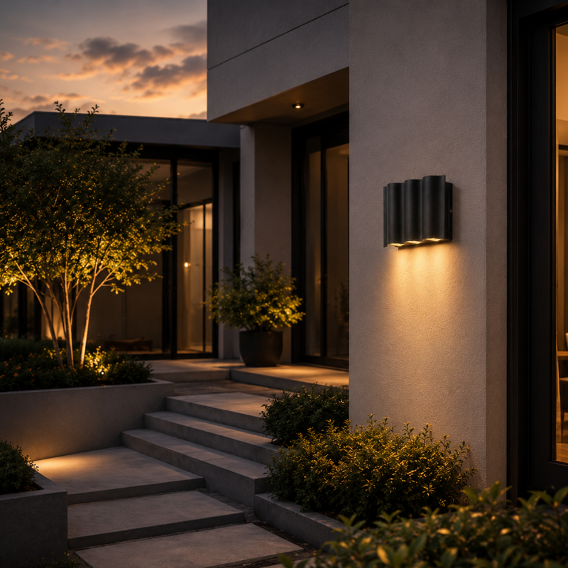Zaviona Up & Down LED Außenwandlampe – Moderne Fassadenbeleuchtung