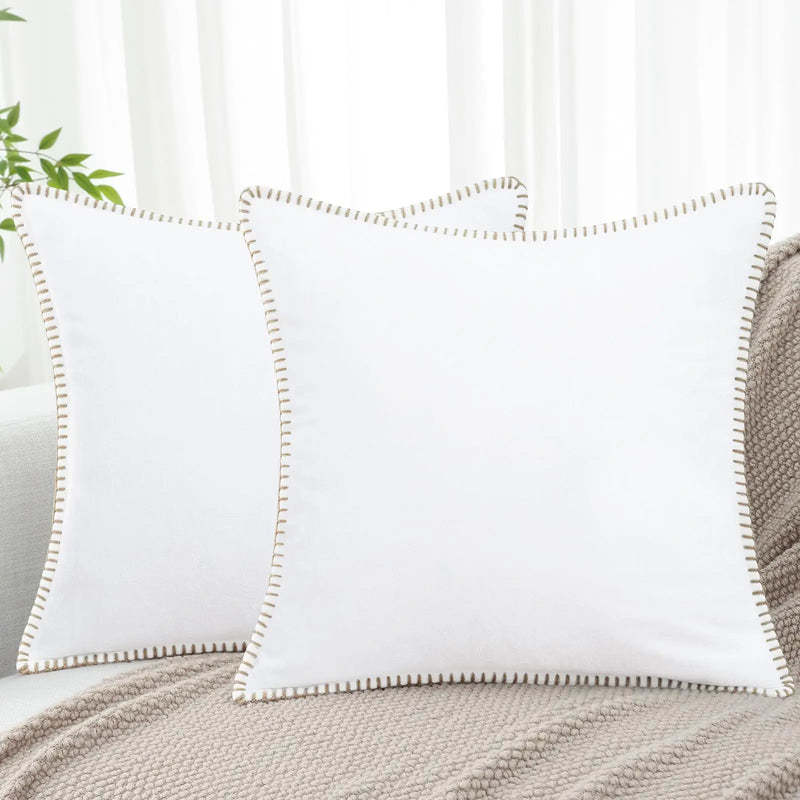 Sorevane Kissenbezug – Weiches Chenille mit Gesticktem Rand