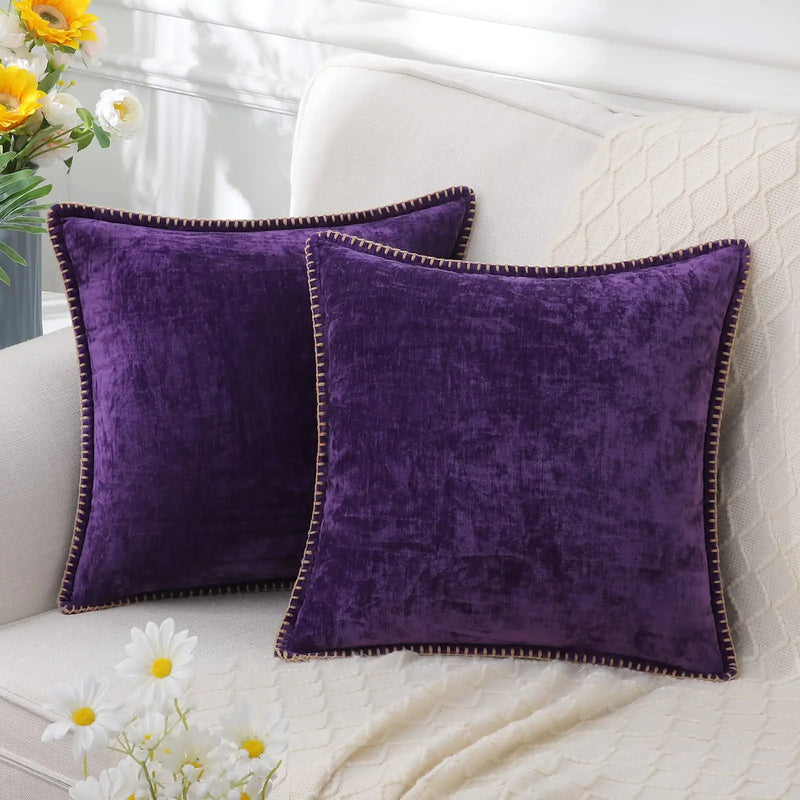 Sorevane Kissenbezug – Weiches Chenille mit Gesticktem Rand