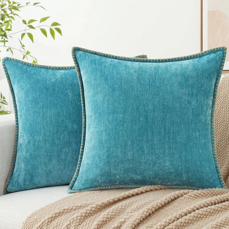 Sorevane Kissenbezug – Weiches Chenille mit Gesticktem Rand