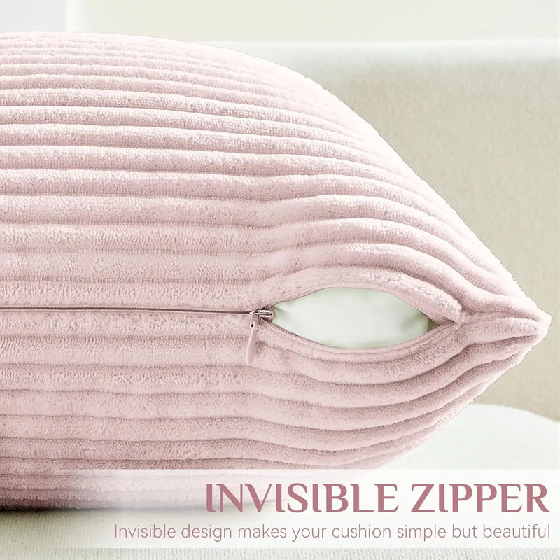 Varevyn Dekokissenbezug – Gestreiftes Corduroy mit Weicher Textur