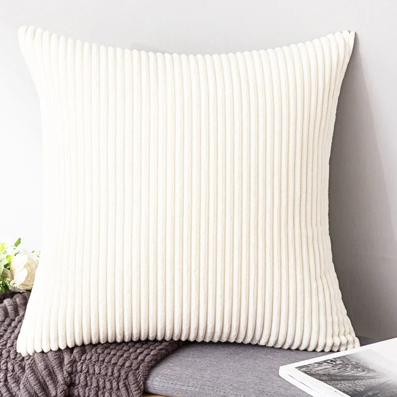 Varevyn Dekokissenbezug – Gestreiftes Corduroy mit Weicher Textur