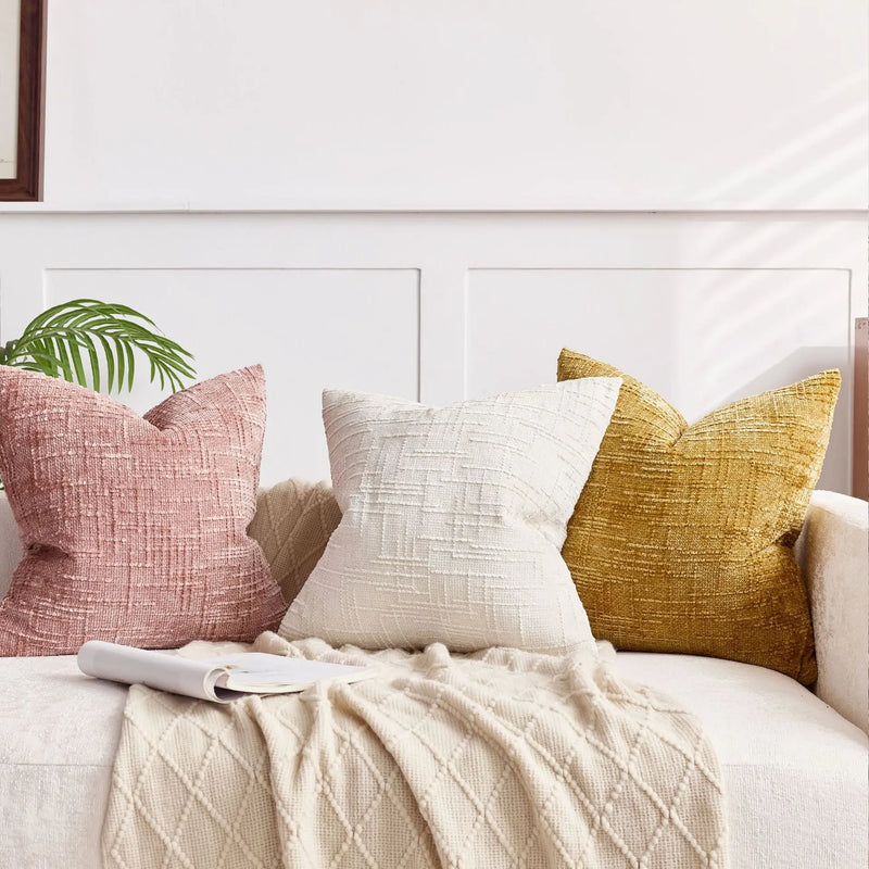 Chenille Kissenbezug mit Bambusstruktur für ein luxuriöses und warmes Interieur
