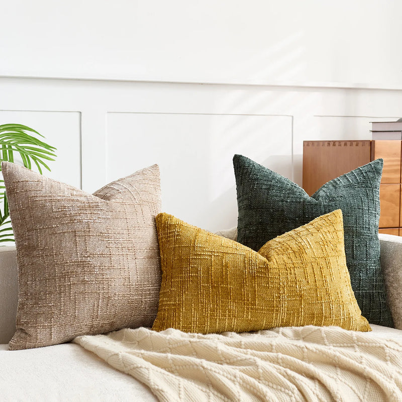 Chenille Kissenbezug mit Bambusstruktur für ein luxuriöses und warmes Interieur