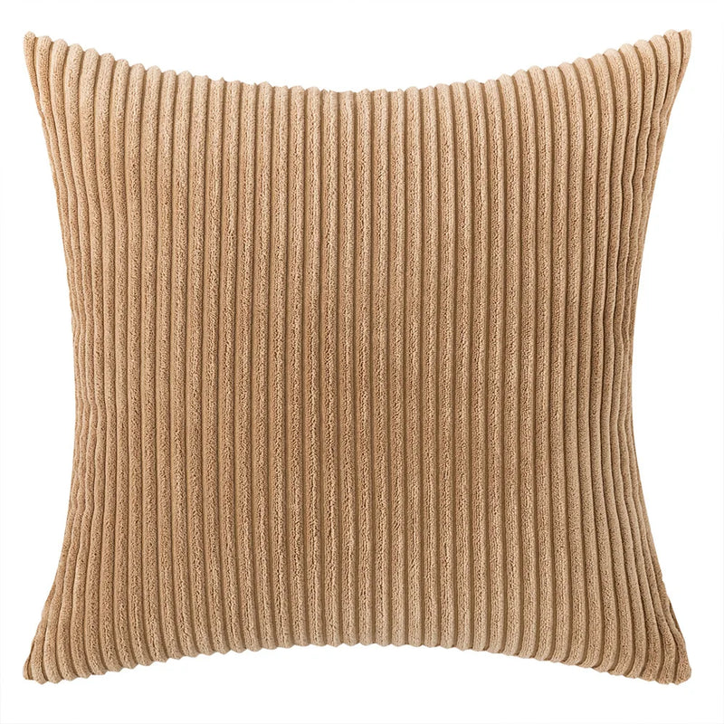 Varevyn Dekokissenbezug – Gestreiftes Corduroy mit Weicher Textur