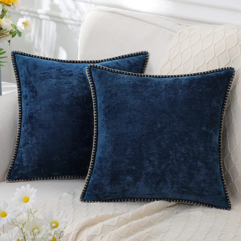 Sorevane Kissenbezug – Weiches Chenille mit Gesticktem Rand