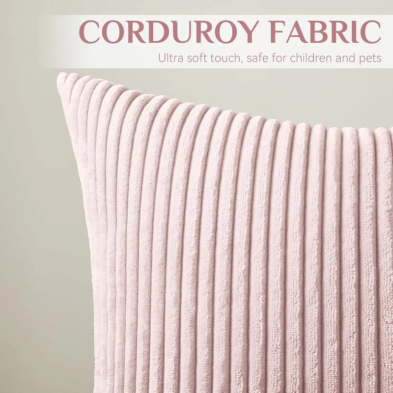 Varevyn Dekokissenbezug – Gestreiftes Corduroy mit Weicher Textur